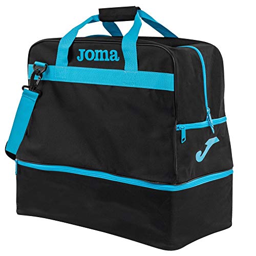 Joma - Bolsa de Deporte Grande Training III, Talla S, Color Negro Turquesa Fluor