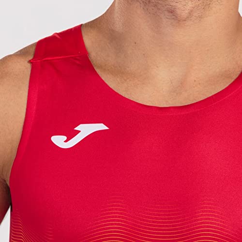 Joma Elite VII Camiseta Running sin Mangas, Hombre, Rojo Blanco Amarillo, XXL