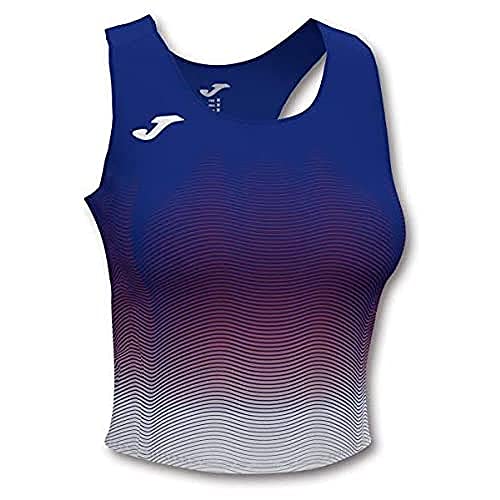 Joma Elite VII Top Running, Mujer, Royal Blanco Rojo, XL