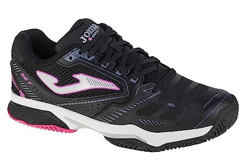 Joma Zapatillas de pádel-T.Set Lady Zapatos de Tenis, Mujer, Negro Fucsia, 38 EU