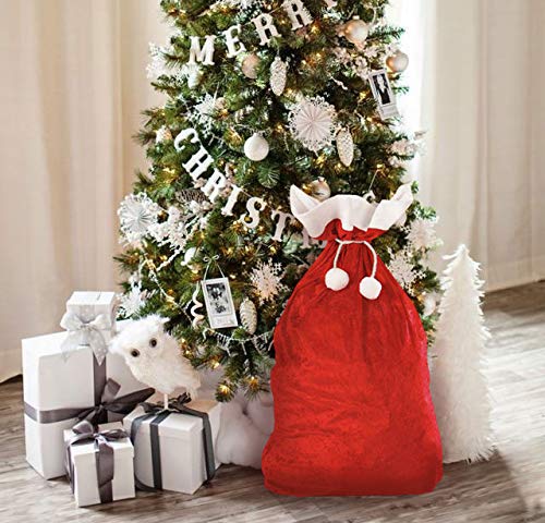 Jonami Saco de Papa Noel, 2 Bolsa Extragrande de Santa Claus. Decoraciones y Accesorios de Navidad Tradicionales en Rojo y Blanco (70 x 110 cm)