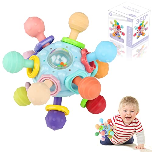 Joozmui Juguetes Montessori Bebes 3-6-12 Meses Educativos, Mordedor Bebe Refrigerante Juguete Montessori Bebe 1 año Brinquedos Pelotas Sensoriales Bebe Sonajero Regalo