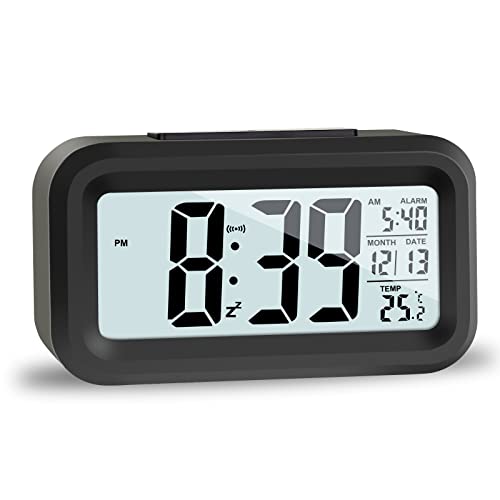 JOPHEK LCD Despertador Digital, Inteligente Reloj Despertador Digital con Repetición de Datos de Temperatura, Reloj de Mesa de Viaje para Sala de Oficinas Familiares