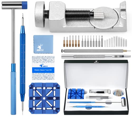 JOREST Herramientas Ajusta Correas de Reloj, Acortar y Cambiar Correa Relojes, Kit Reparacion para Quita Eslabones, Extractor Pasadores Relojero