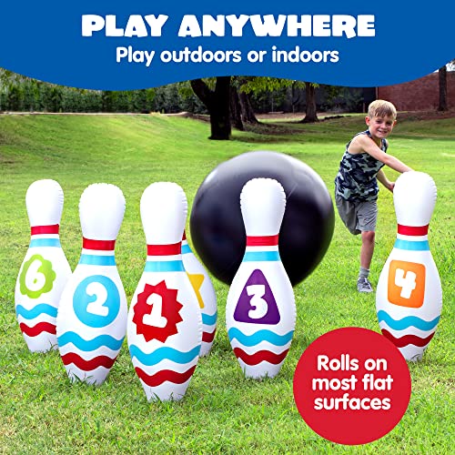 JOYIN Juego de Bolos Inflable Gigante para Niños y Adultos, Fiesta Interior y Exterior.