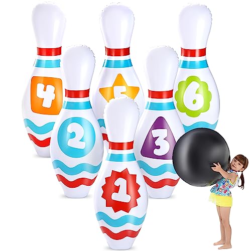 JOYIN Juego de Bolos Inflable Gigante para Niños y Adultos, Fiesta Interior y Exterior.