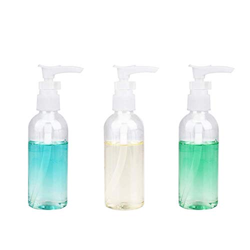 JOYISEN 6 Botellas de Viaje Transparentes de 100 ml/3.4 oz Bomba de Plástico Botella de Viaje Dispensador de Loción Botellas Vacías de Viaje con 2 Embudos Pequeños