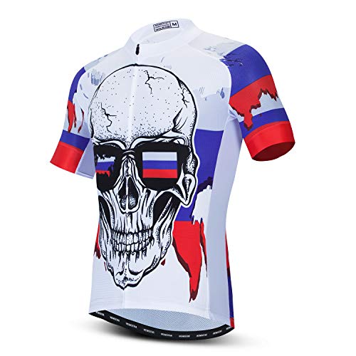 JPOJPO Maillots de ciclismo para hombre Basic Tops Bike Shirt con 3 bolsillos traseros S-3XL, Ruso, XXL