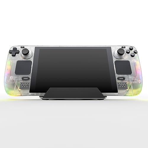 JSAUX Juego de maletas transparentes cubierta delantera PC0108 + placa trasera PC0106 versión RGB compatible para Steam Deck [cristal blanco]