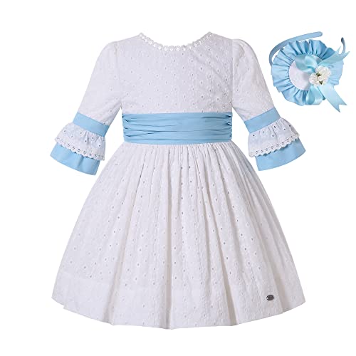 Ju petitpop Niña Primavera Blanco Media Manga Ropa De Algodón Edad 2 3 4 5 6 8 10 12T Junior Niña Vestidos De Vacaciones