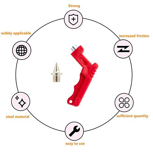 Juego de 50 clavos de punta de 0.276 in, puntas de repuesto para zapatos de atletismo con llave de punta, puntas resistentes de campo traviesa para saltar, correr, senderismo, pista de plástico