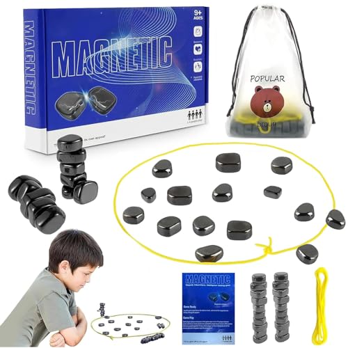 Juego de ajedrez magnético, Juego De Ajedrez Combate Magnético, Juego De Mesa De Ajedrez con Piedras Magnéticas, Juego De Imán De Mesa, para Fiestas, Reuniones Familiares y Viajes.