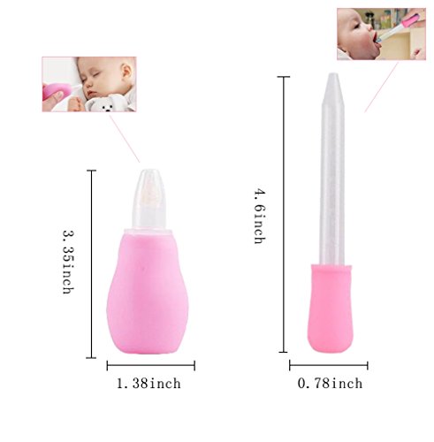 Juego de cuidado para bebé de 9 piezas para bebé recién infantil bebé (Cuidado Incluye Termómetro Digital aspirador nasal Bolsa Mini de peine Mini de limas de uñas cortaúñas Dropper Feeder con funda