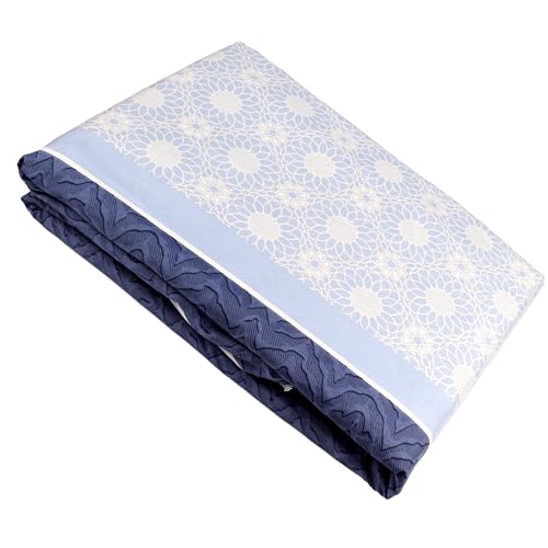 Juego de Funda Nórdica 4 Piezas Cama 135 Microfibra Suave Transpirable - 1 Funda Edredón 220x220 cm, 1 Bajera 135x200+28 cm y 2 Fundas de Almohada 50x75 cm (Azul Marino y Beige)