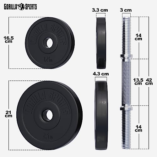 Juego de mancuernas de plástico de 30 kg