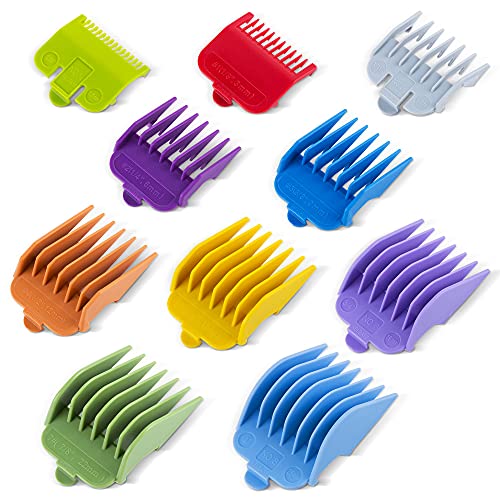 Juego De Peines Premium, BESTBOMG 10 Piezas Peine de Peluquería, 45.5 X 38.5mm Peine Profesional Clipper Guard Trimmers DIY para Wahl