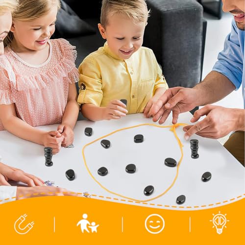 Juego de Piedras Magnéticas, Juego de Ajedrez Magnetico, Juego de Mesa Imanes, Juego de Mesa de Ajedrez con Efecto Magnético, Magnetic Juego de Piedras para Niños Adultos Fiesta Viaje