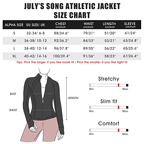 JULY'S SONG Chaqueta Deportiva para Mujeres Chaqueta de Ropa de Yoga Con Orificios Para Los Dedos Conjunto Deporte con Capucha Bolsillo Cremallera Ropa Deportiva Jacket para Correr Gym Yoga Fitness