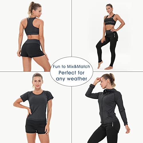 JULY'S SONG Conjunto Deportivo Mujer Conjunto Yoga 5 Piezas Conjuntos Deportivos para Mujer Yoga Fitness Deporte Chándales Deportivo Ropa de Correr Conjunto de Gimnasio Ejercicio