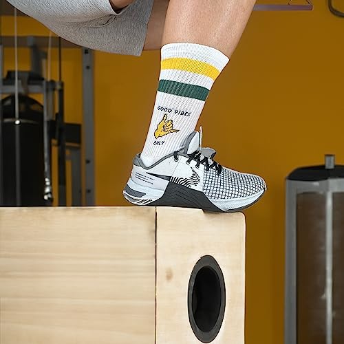 Jungle Socks - Cotton Crew CrossTraining Street, Calcetines Altos Deportivos Divertidos de Algodón para CrossTraining, Fitness, Gimnasio y LifeStyle.