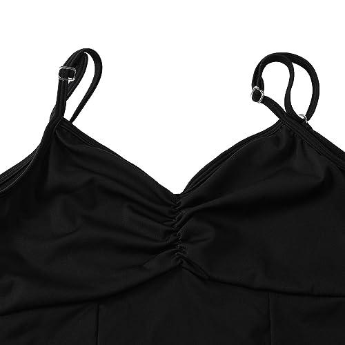 JUODVMP Maillot de danza tirante fino con costura y forro es Mujer, 8D-C20-negro,M