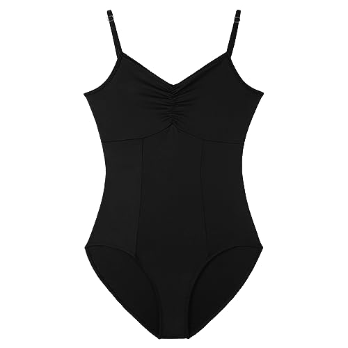 JUODVMP Maillot de danza tirante fino con costura y forro es Mujer, 8D-C20-negro,M