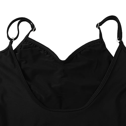 JUODVMP Maillot de danza tirante fino con costura y forro es Mujer, 8D-C20-negro,M