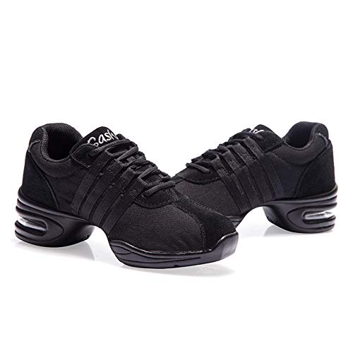 JUODVMP Zapatillas Baile Jazz Latino Mujer De Trabajo Zapatilla Baile Deportes Moderna Transpirables Modello T01CB-Black, 41EU