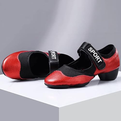 JUODVMP Zapatos Cómodos De Baile Latino para Mujer Zapatos Deportivos Antideslizantes Transpirables Cuadrados para Madre para Exteriores Modelo 19-3, 40EU