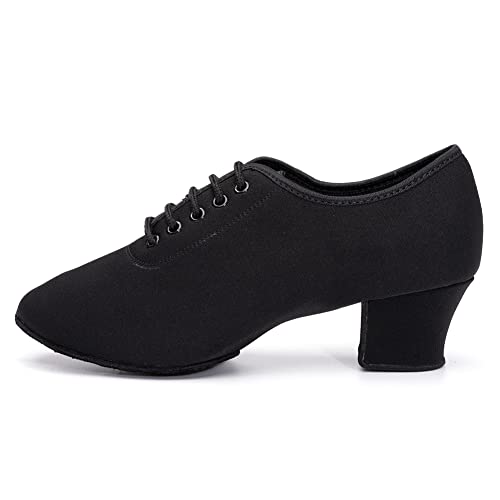 JUODVMP Zapatos De Baile Latinoamericanos Cerrados para Mujer con Cordones Salsa Tango Jazz Zapatos De Baile Training Tacón de 5 cm, 35 EU