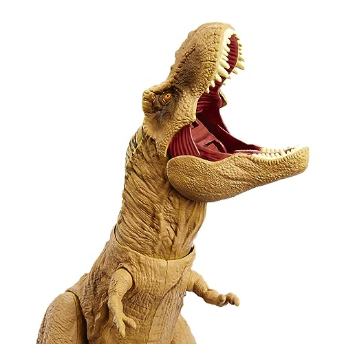 Jurassic World T-Rex Caza y mastica Dinosaurio de juguete con sonidos, +4 años (Mattel HNT62)