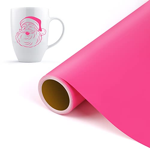 Juspota Rollo de Vinilo Adhesivo, 30,5 x 305 cm Vinilo Brillante Para Plotter de Corte, Vinilo Autoadhesivo para Cricut Silhouette Cameo, Taza, Manualidades, Decoración del Hogar, Rose