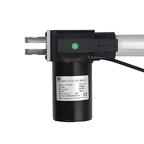 Justech DC 24V Actuador Lineal Motor 6000N 200mm para Auto RV Abridor Eléctrico de Puerta Construcción de Maquinaria Agrícola Industrial Vehículo de Barrido Limpios Buques de Carga y Otra Aplicacion