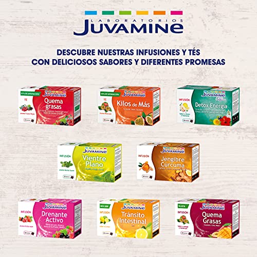 JUVAMINE - Té Quema Grasas - Sabor Frutos Rojos - 20 Bolsitas