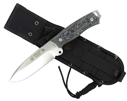 J&V Knives Cuchillo CHACAL MAKRO de Supervivencia Bushcraft Caza Pesca Campo Monte Outdoor - Acero Inoxidble 1.4116 - Mikarta - Fabricado en España