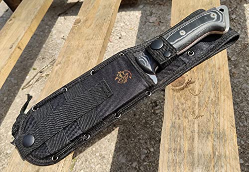 J&V Knives Cuchillo Wolf de Supervivencia Bushcraft Caza Pesca Campo Monte Outdoor - Acero Inoxidble MOVA - HRC 56-58 - Micarta - Fabricado en España