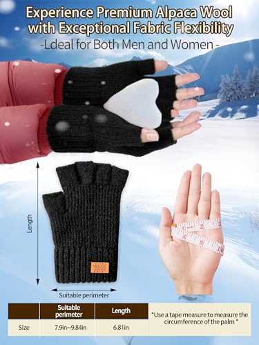 JYUYNY Guantes sin Dedos - Invierno Guantes Tejidos Cálidos Trabajar Correr Ciclismo Conducir para Hombre y Mujer Guantes de Oficina Guantes de computadora.