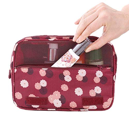 KAEHA SUN-42-00-Folwer Neceser Gancho, Organizador de Bolso cosmético Impermeable para el Viaje Que acampa, Rojo-Flor