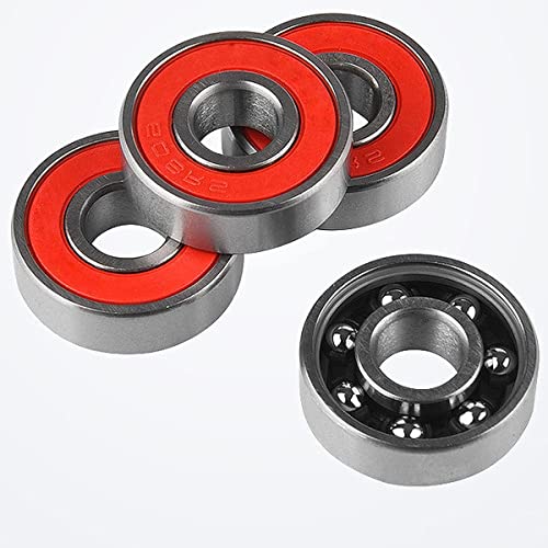 KAIAIWLUO Cojinetes de Skate,8 PCS Rodamientos para Patinetas 608RS ABEC-9 Longboard Roller Rodamientos de Metal Doble Blindaje Cojinetes para Patinetas Fidget Spinner Proyecto de Impresión 3D