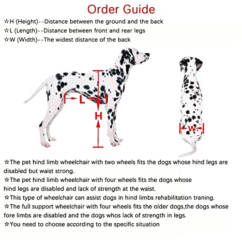 KAJILE Silla de Ruedas ajustanble de 2 Ruedas para Perros Pequeños,Tamaño XXXS-2 para la Rehabilitación de Las Patas traseras,se Ajustan a la Altura 15-19cm,Ancho 7.8-10.8cm,Longitud 10-15cm