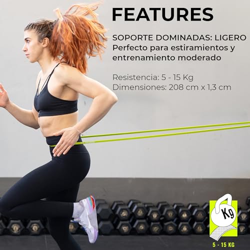 Kalahari Bandas de Resistencia Set más Ebook Ejercicios en Español - Cintas Elasticas Musculación y Fitness para Entrenamiento de Fuerza, Dominadas, Estiramiento, Fisioterapia – Gomas Power Band