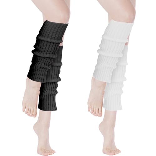 KALIONE 2 pares de calentadores de pierna de punto para mujer, ballet, calentadores de piernas para otoño e invierno, guantes elásticos para las piernas, para deportes de fiesta, mujeres,