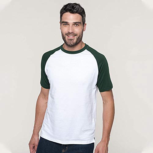 Kariban – Camiseta de manga corta para hombre Bianco/Blu reale Medium