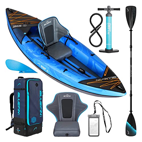 Kayak Hinchable Scout de Bluefin, Kayak Hinchable de 1 Plaza, Canoa Hinchable Alternativa