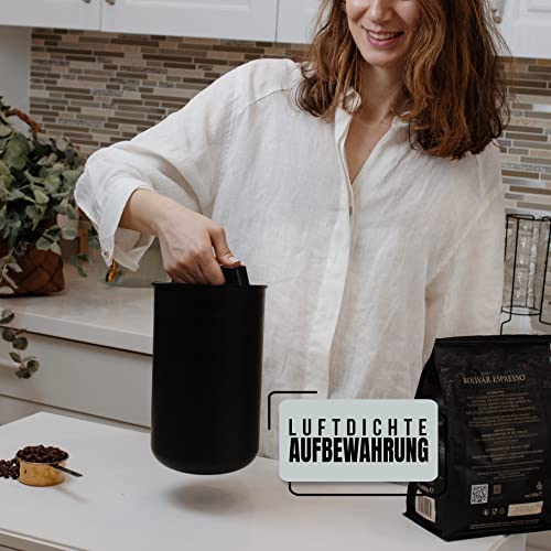 KC Kitchen & Co. Bote hermético para 1 kg de café en grano con tapa de vacío (bote para café, té, bote de acero inoxidable para almacenamiento con precinto aromático), bote para 1000 g de café