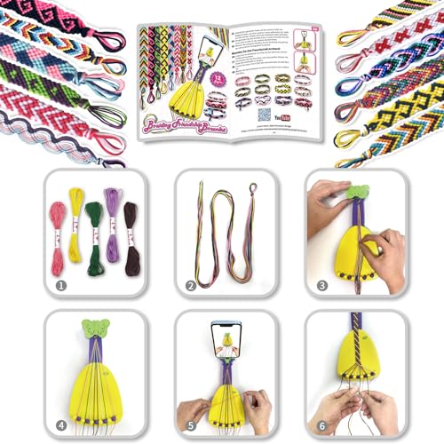 KEEHOM Kit para Hacer Pulseras, Kit para Manualidades DIY para Niñas de 6 a 12 años, Juguete para Niños Bricolaje Set Fabricación de Pulsera de Amistad, Regalo Cumpleaños Navidad