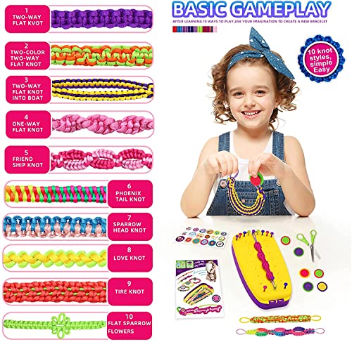 KEEHOM Kit para Hacer Pulseras, Kit para Manualidades DIY, Set Fabricación de Pulsera de Amistad con Cuerdas de Seda Hilos Elásticos