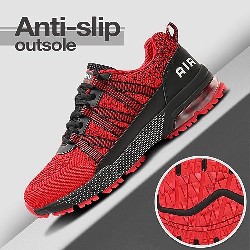 kefoerdi Zapatillas Hombre Zapatos Mujer Running Deportivas Deporte Tenis Gimnasio Bambas Red 43