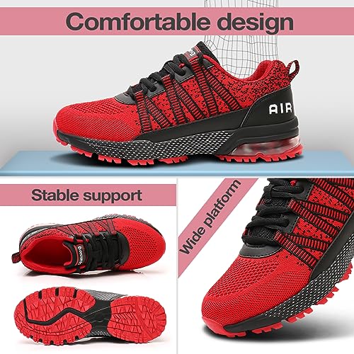 kefoerdi Zapatillas Hombre Zapatos Mujer Running Deportivas Deporte Tenis Gimnasio Bambas Red 43