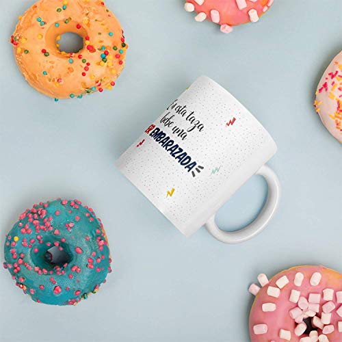 Kembilove Taza la mejor Embarazada del mundo – Mensaje En esta Taza Bebe una Super Embarazada – Regalo Mujer original – Regalos originales para Embarazadas – Regalos Personalizados Originales